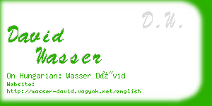 david wasser business card